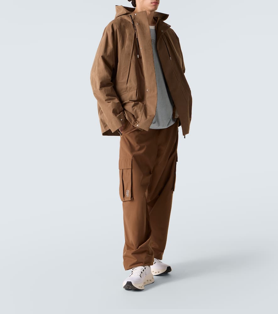 Loewe X On Hooded Technical Jacket In Brown