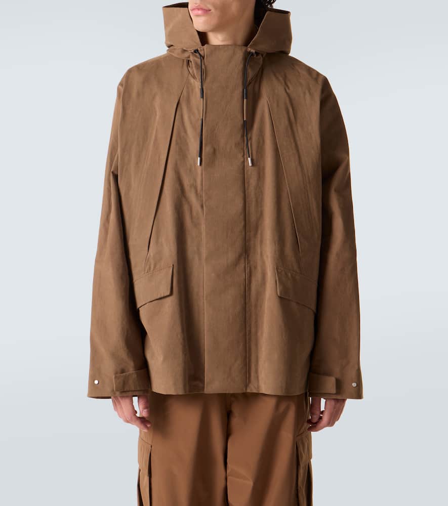 Loewe X On Hooded Technical Jacket In Brown
