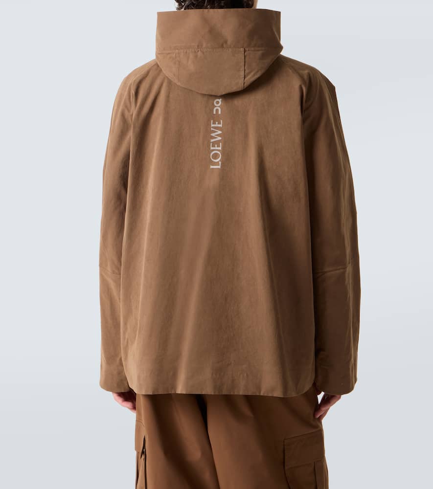Loewe X On Hooded Technical Jacket In Brown
