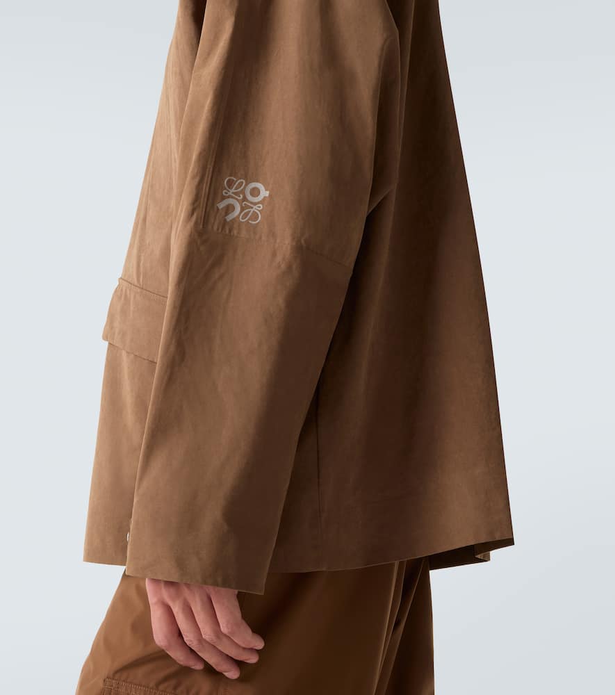 Loewe X On Hooded Technical Jacket In Brown