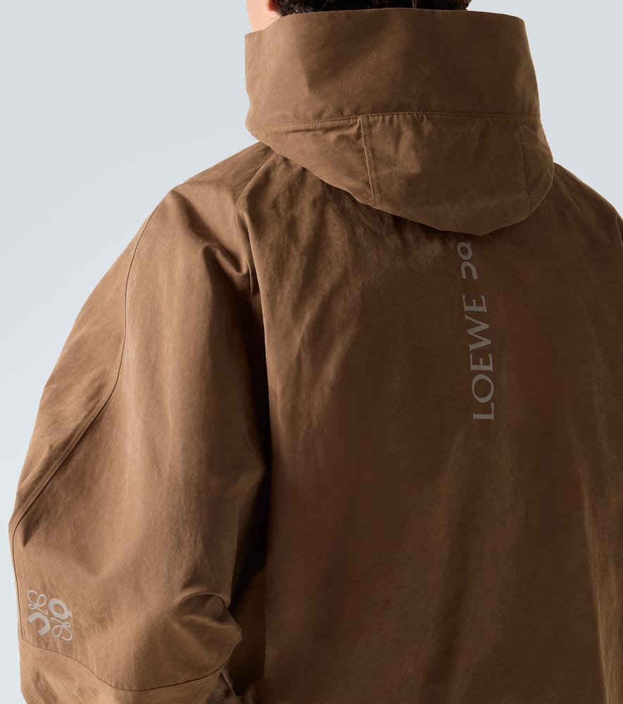 Loewe X On Hooded Technical Jacket In Brown