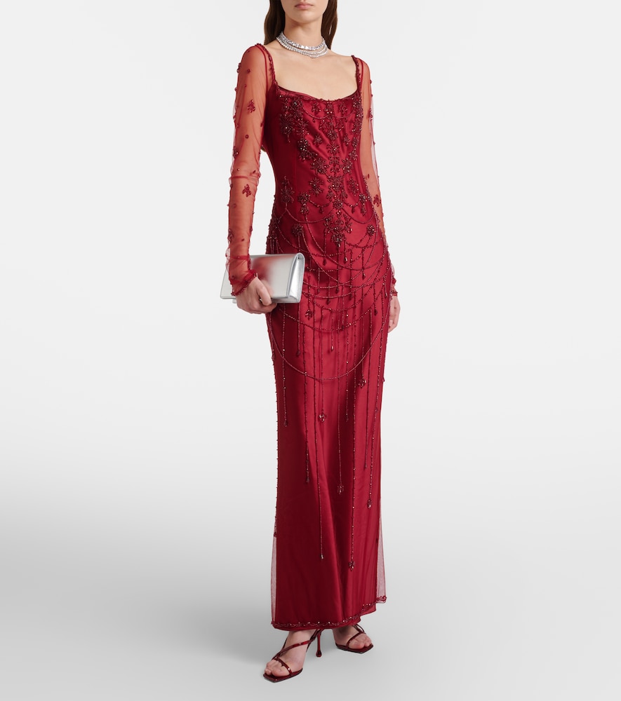 Clio Peppiatt Chandelier embellished tulle gown