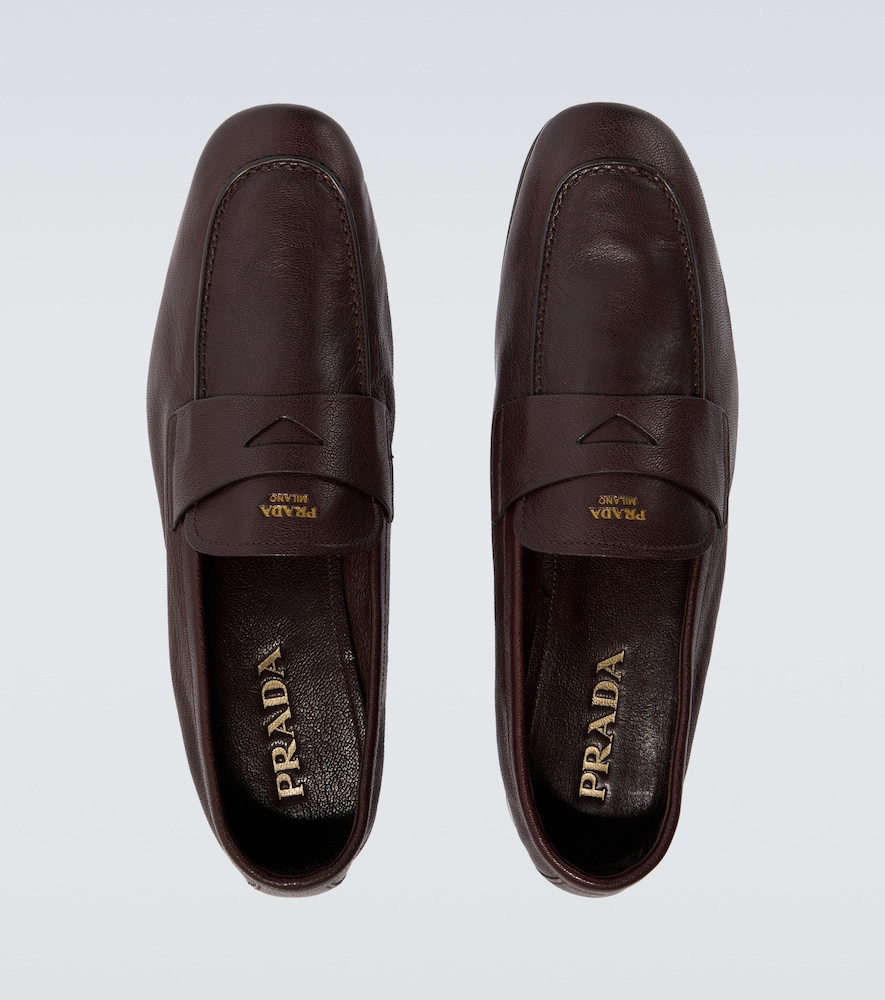  Prada Prada Logo Leather Penny Loafers 