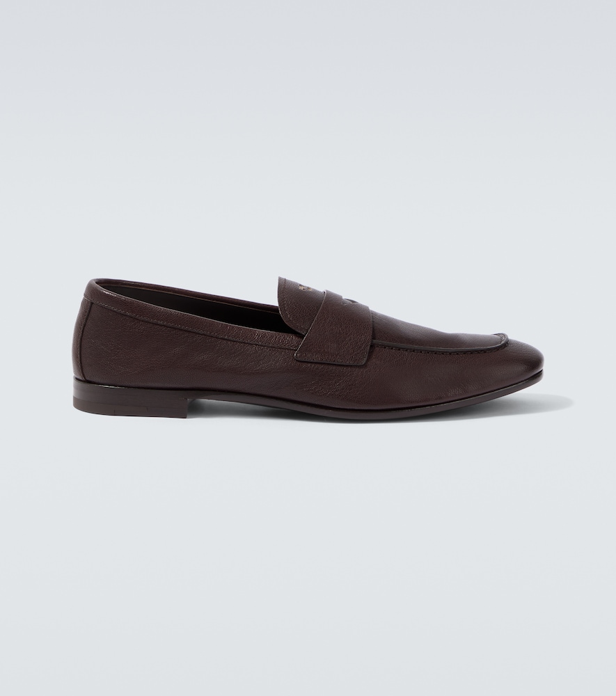  Prada Prada Logo Leather Penny Loafers 