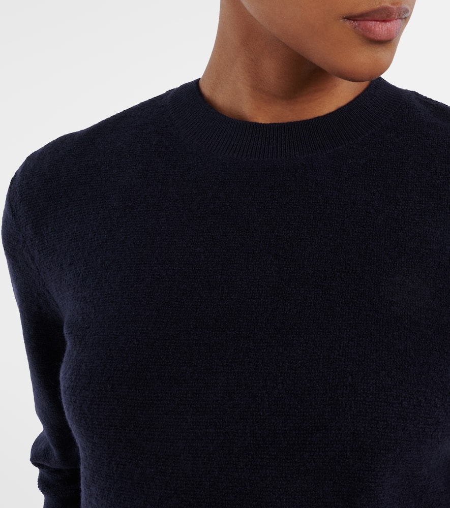 Loewe Logo Embroidered Wool Crewneck Sweater In Blue