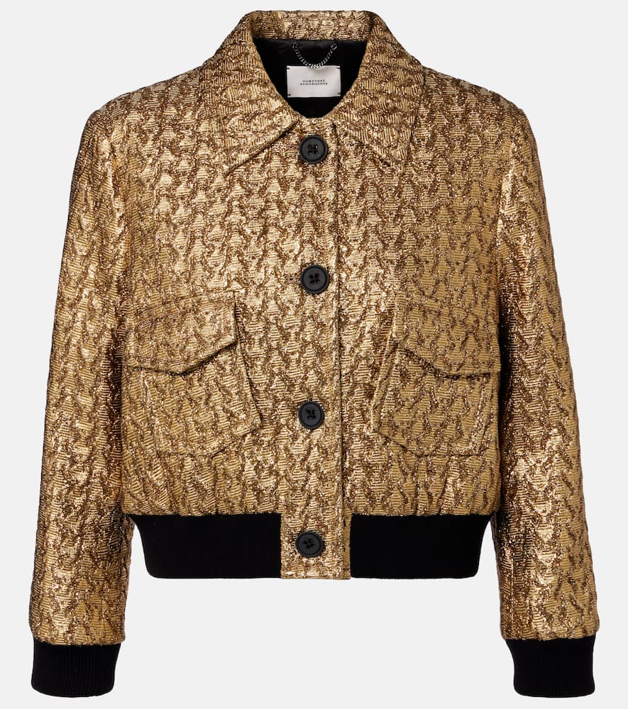 Dorothee Schumacher Golden Hour Cropped Blouson Jacket In Brown