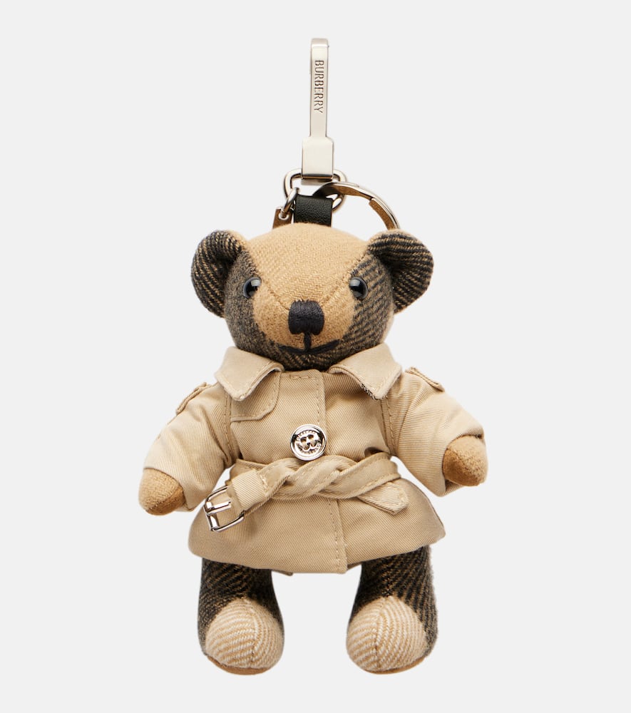 Burberry Thomas Bear Cashmere Bag Charm In Sand