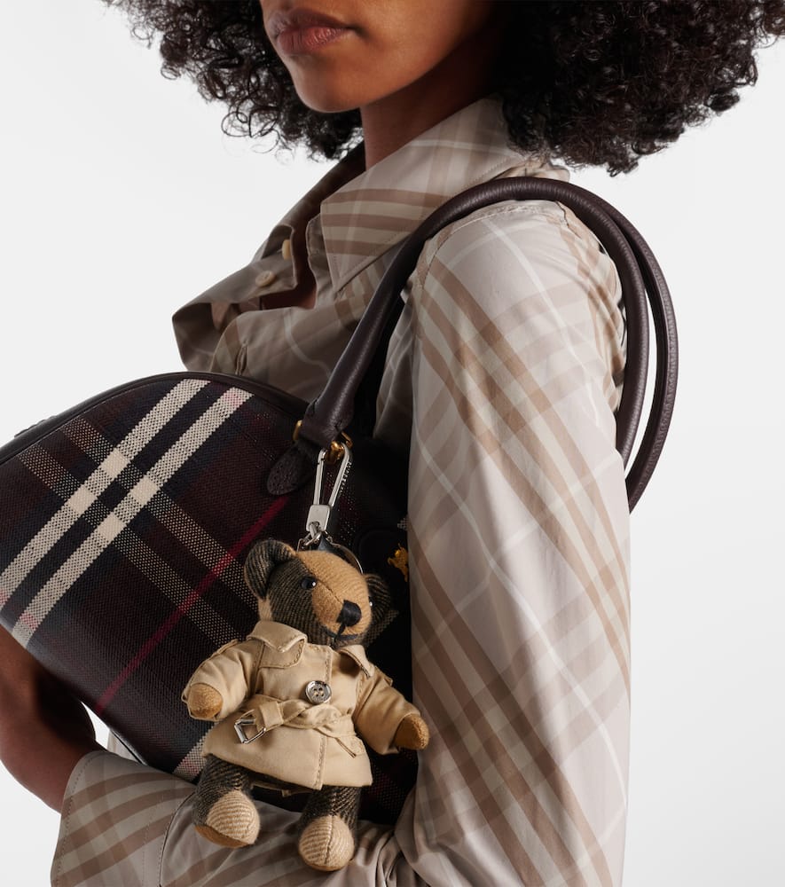 Burberry Thomas Bear Cashmere Bag Charm In Sand