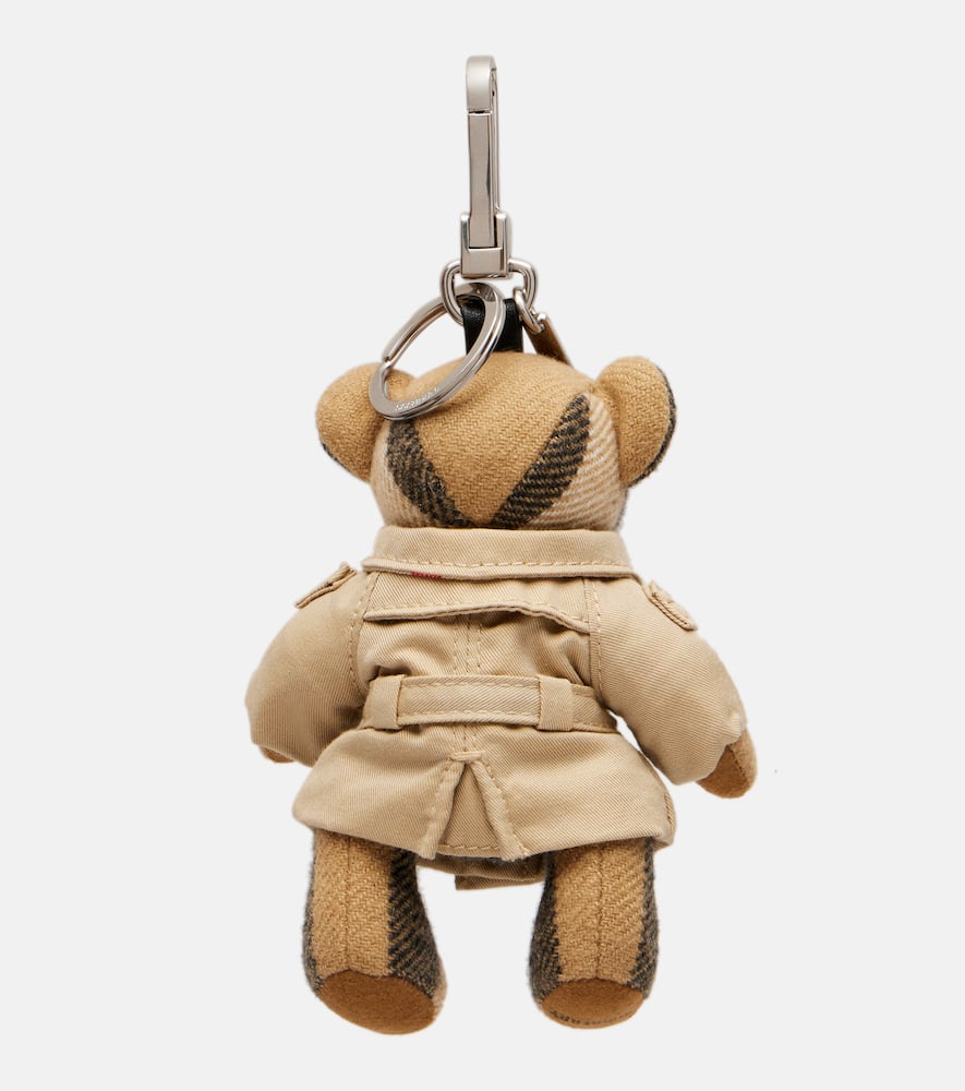 Burberry Thomas Bear Cashmere Bag Charm In Sand