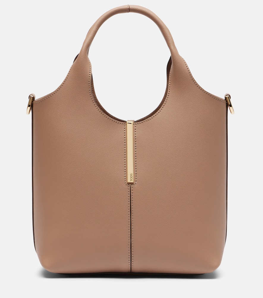 Tod's Ebr Mini Leather Tote Bag In Sand