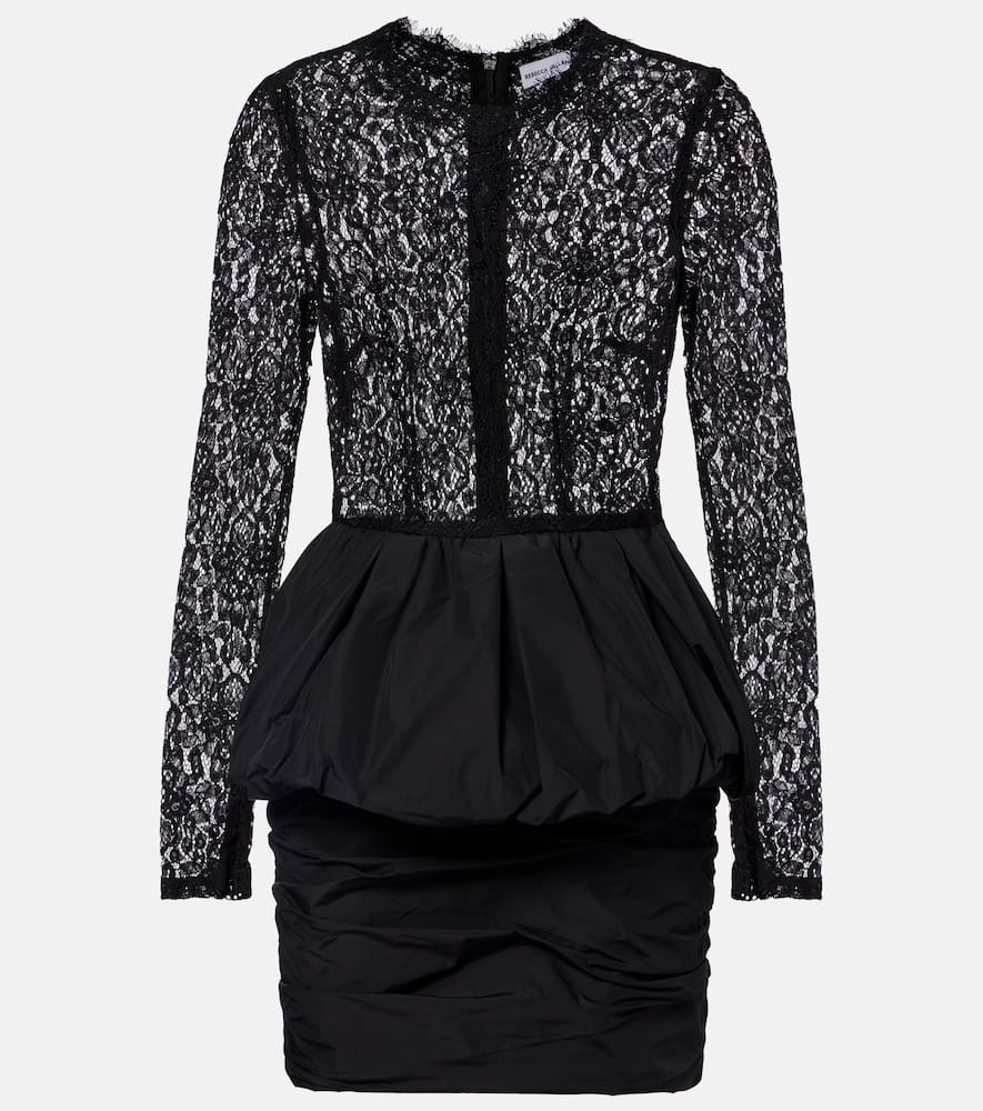 Rebecca Vallance Dixie Peplum Lace And Taffeta Minidress In Black