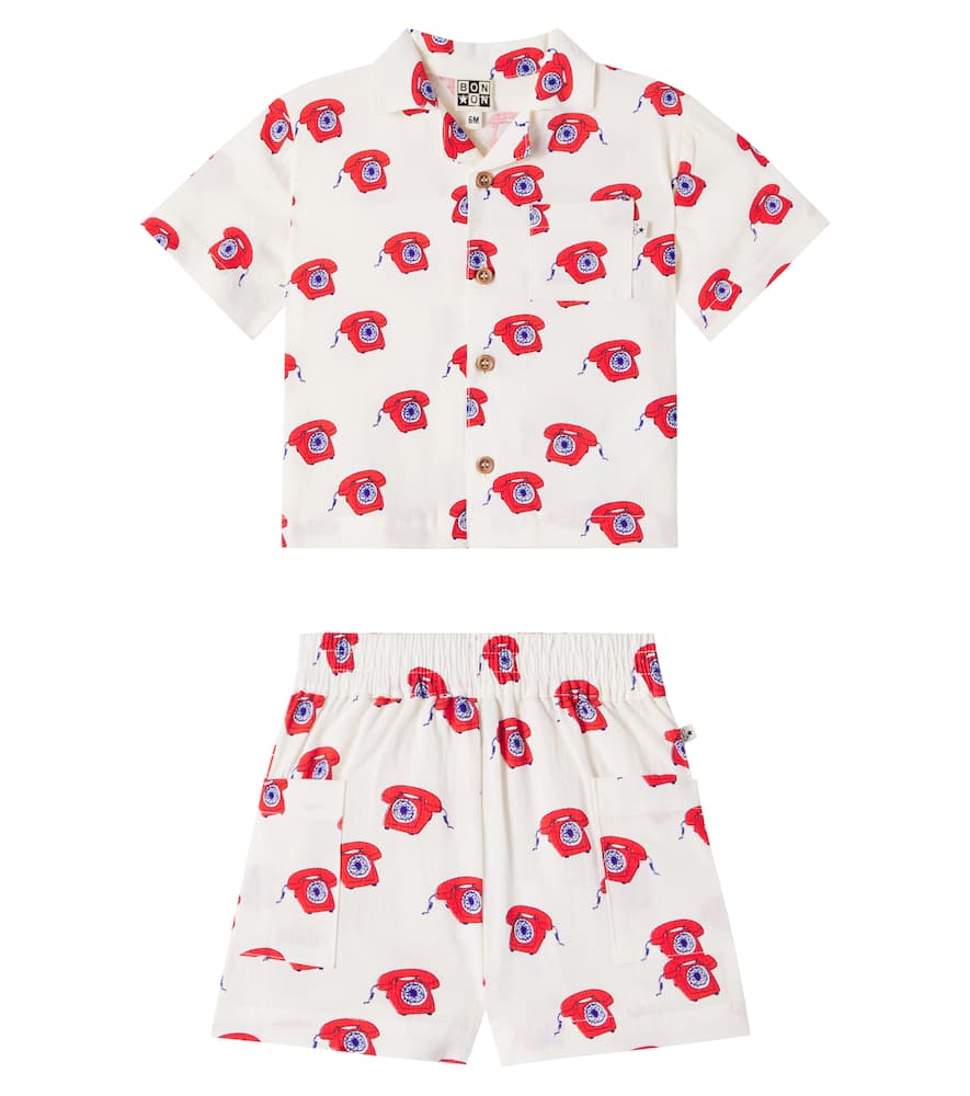 Bonton Baby Las Vegas Shirt And Lois Shorts Set In White