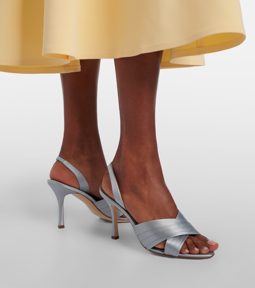 Manolo Blahnik Viera 90 satin slingback sandals