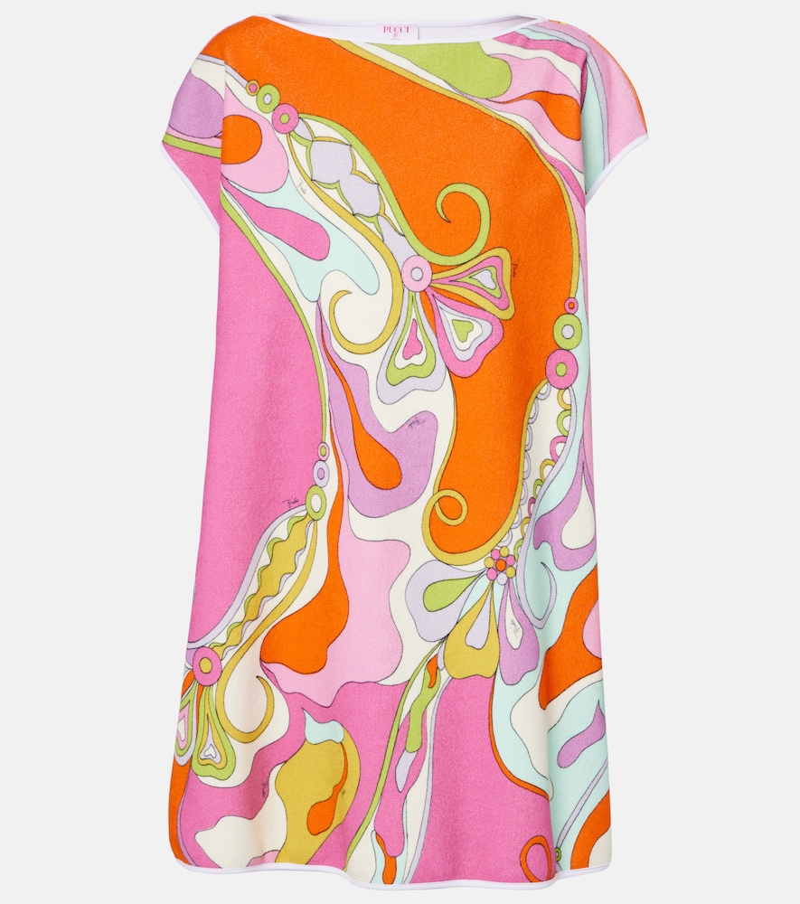 Pucci Orchidee Cotton-blend Terry Minidress In Multi