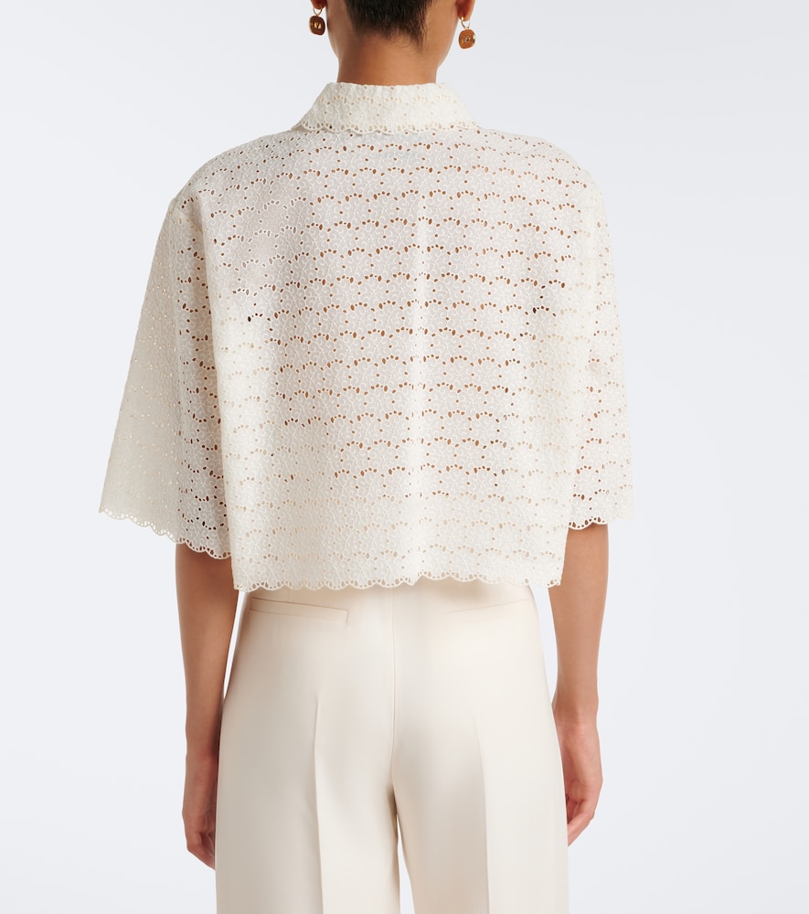Garavani Vlogo Broderie Anglaise Cotton Shirt