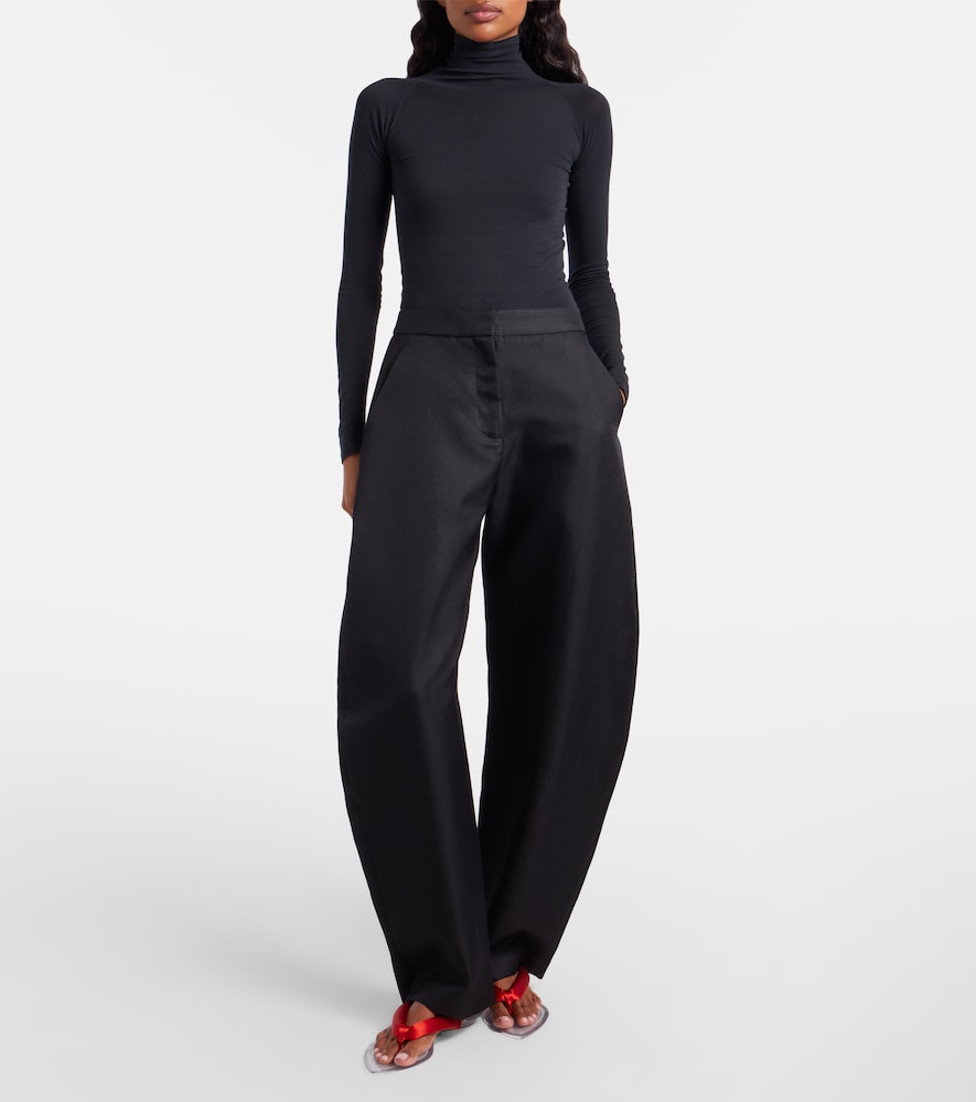 Alaïa Invisible Satin Thong Sandals