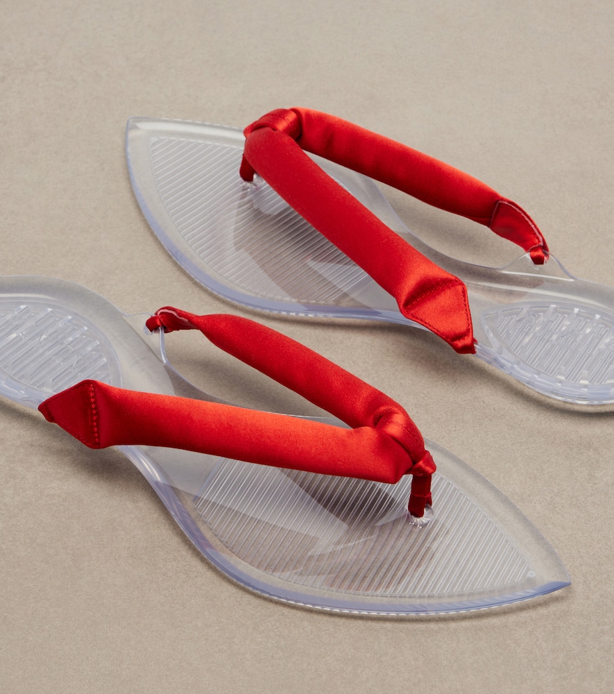  Alaia Alaia Invisible Satin Thong Sandals 