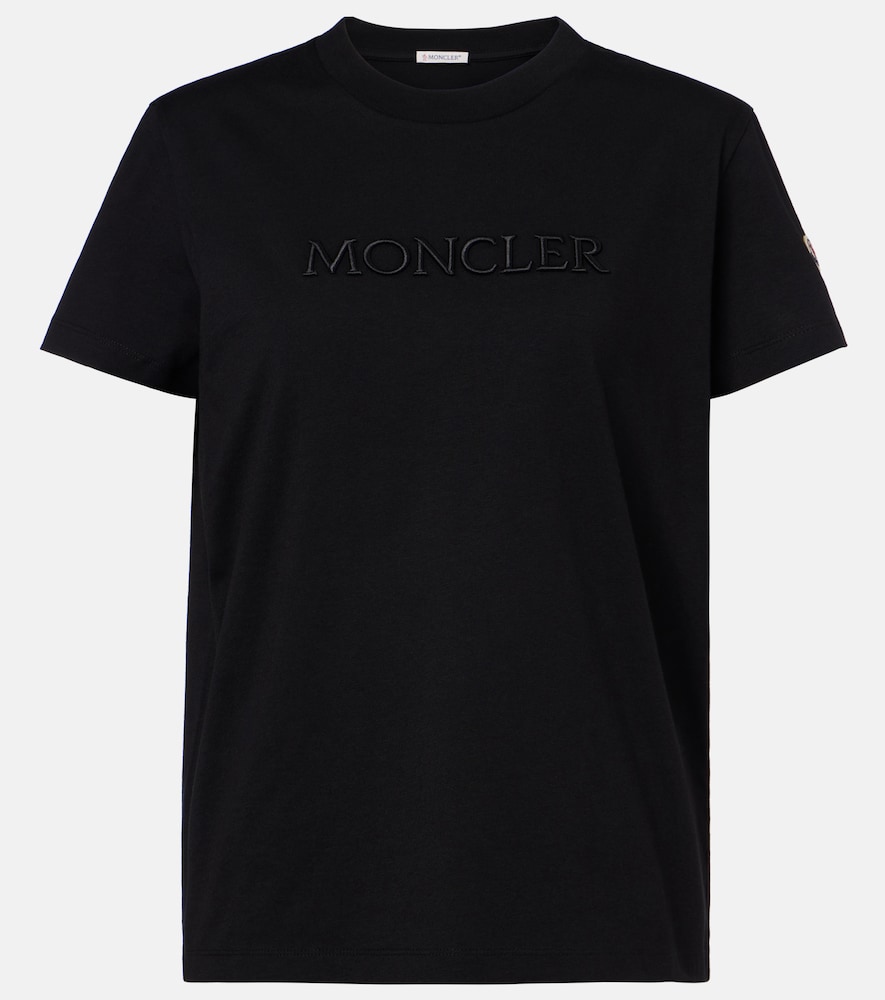 Moncler Women's Black Logo Cotton Jersey T-Shirt UK Size 6 - Mytheresa