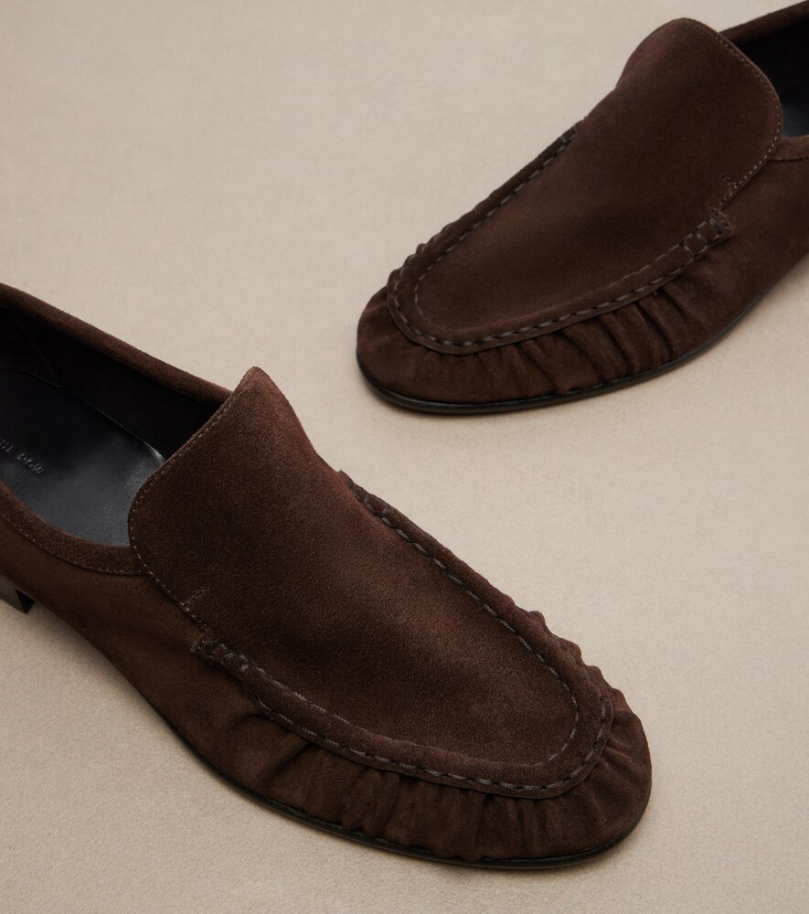  The Row The Row Soft Ruched Suede Loafers 