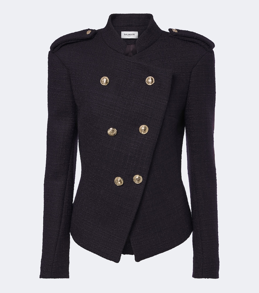 Giacca in tweed di misto lana doppiopetto