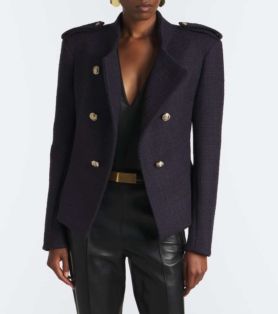 Double-Breasted Wool-Blend Tweed Jacket