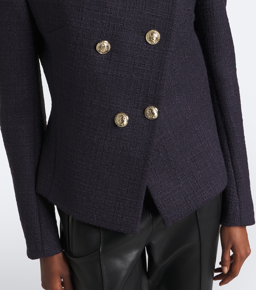 Double-Breasted Wool-Blend Tweed Jacket