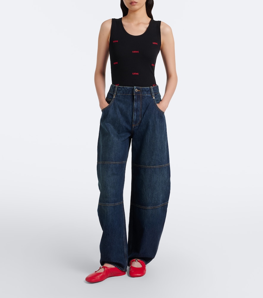 Faded Barrel-Leg Jeans