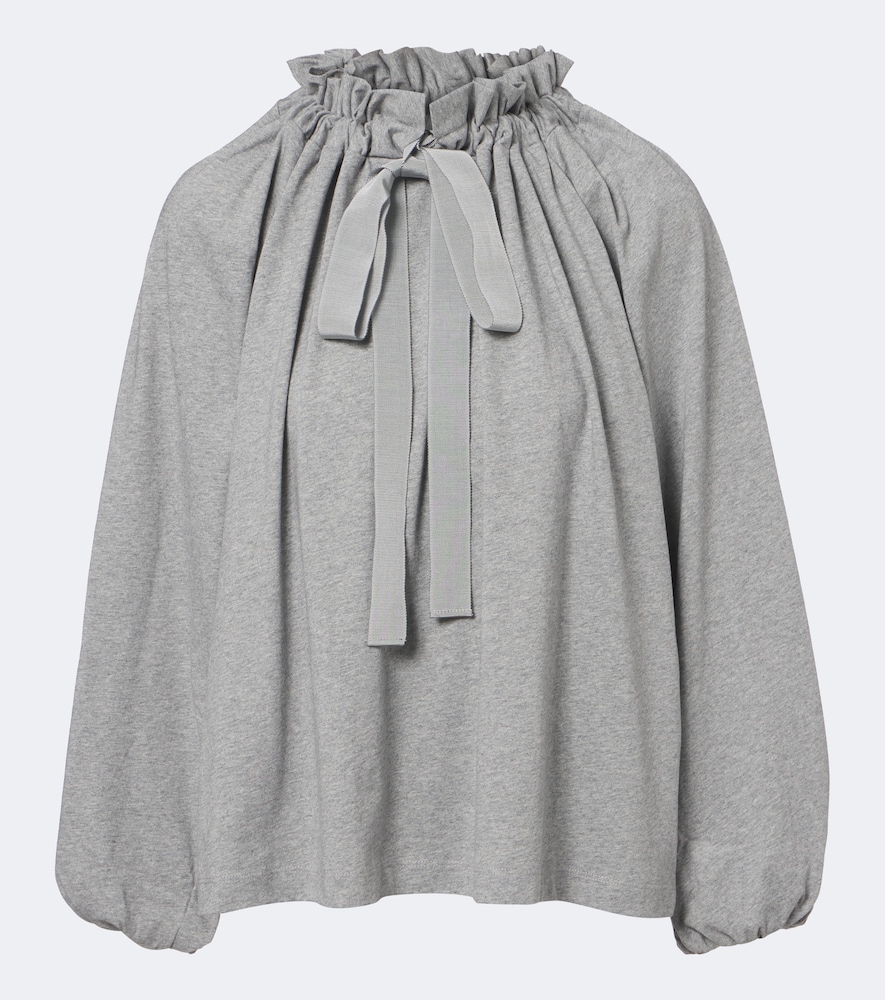 Top in jersey di cotone con fiocco