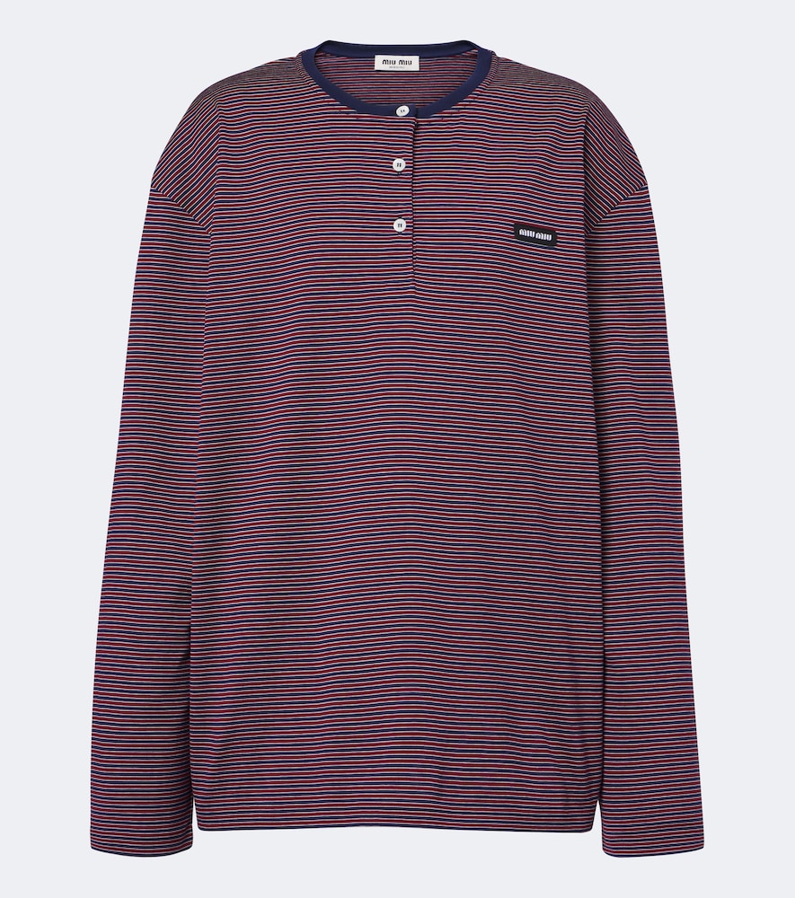 Miu Miu Top Henley en coton rayures 890 €