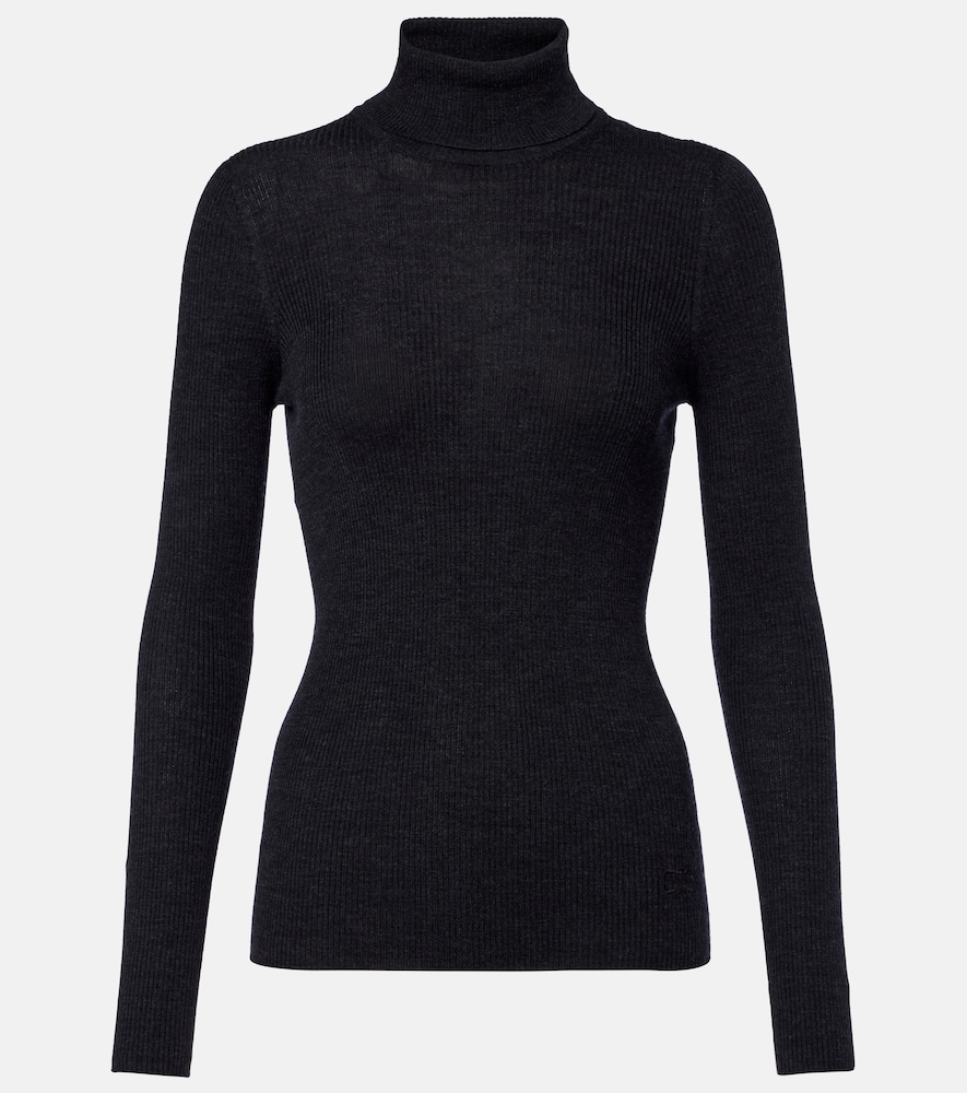 Pullover in lana, seta e cashmere a coste