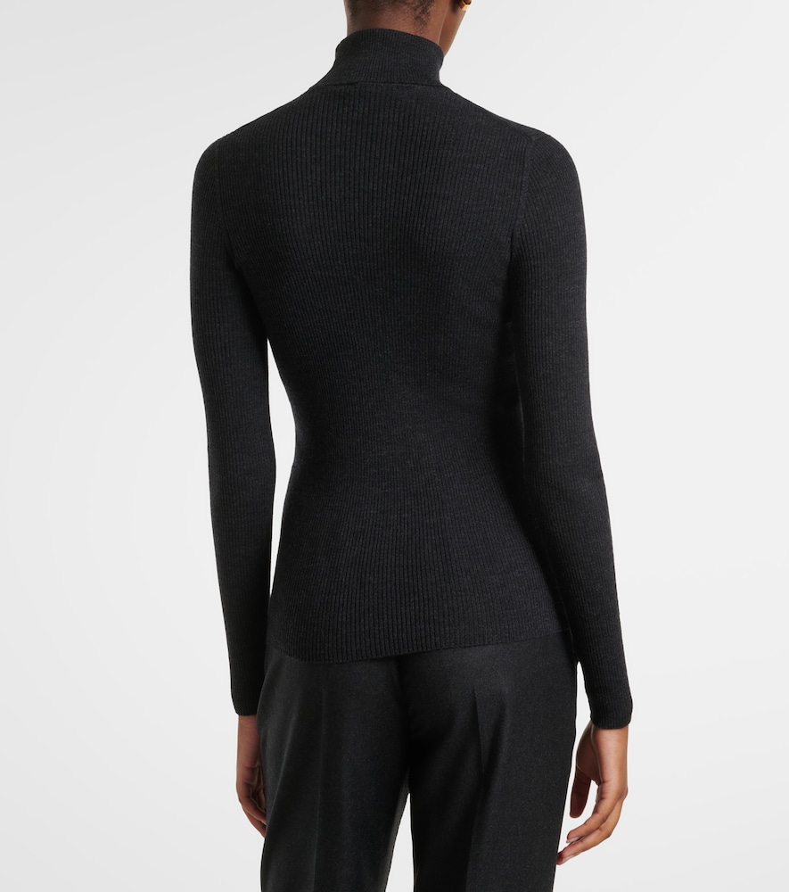 Ribbed-Knit Wool, Silk, And Cashmere Sweater