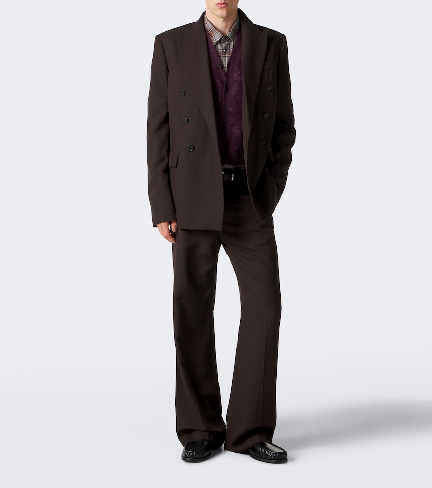 Herringbone Straight Pants
