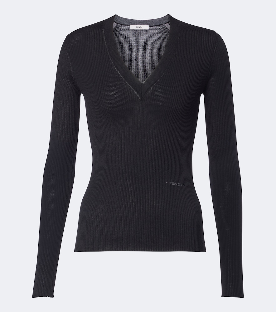 Top in misto lana a coste