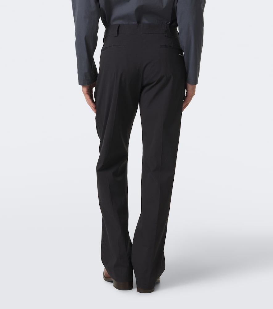 Cotton-Blend Poplin Straight Pants