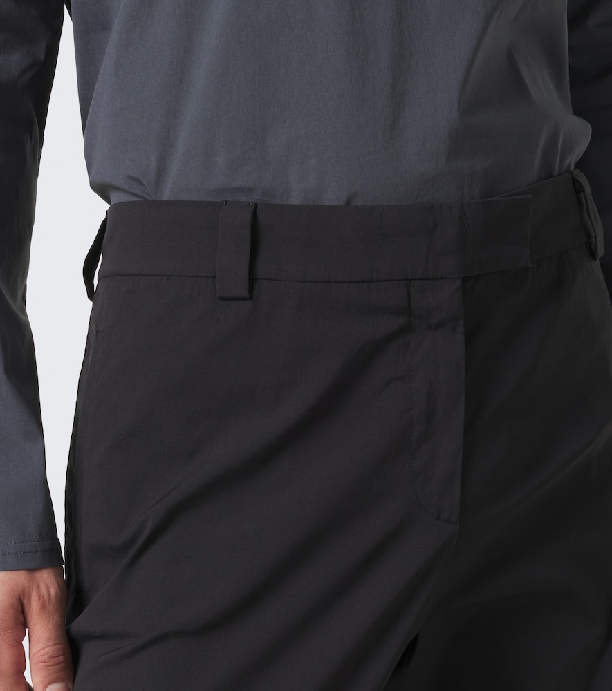 Cotton-Blend Poplin Straight Pants