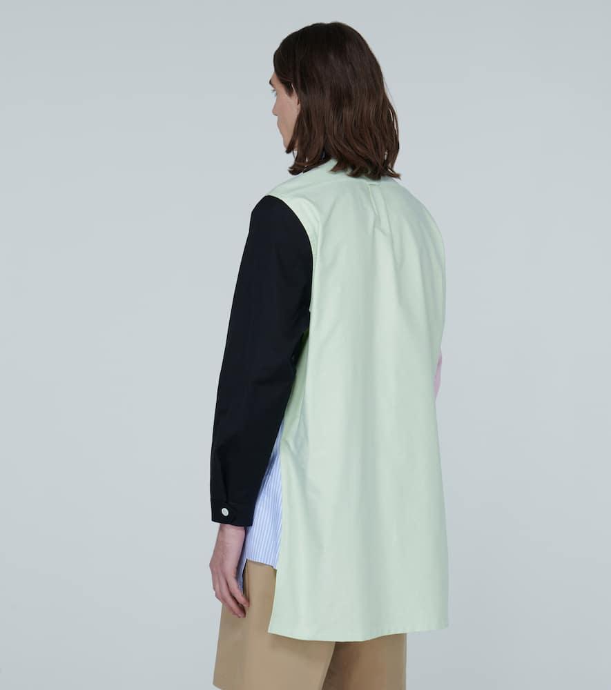Prada Colorblocked Striped Shirt In Multicoloured