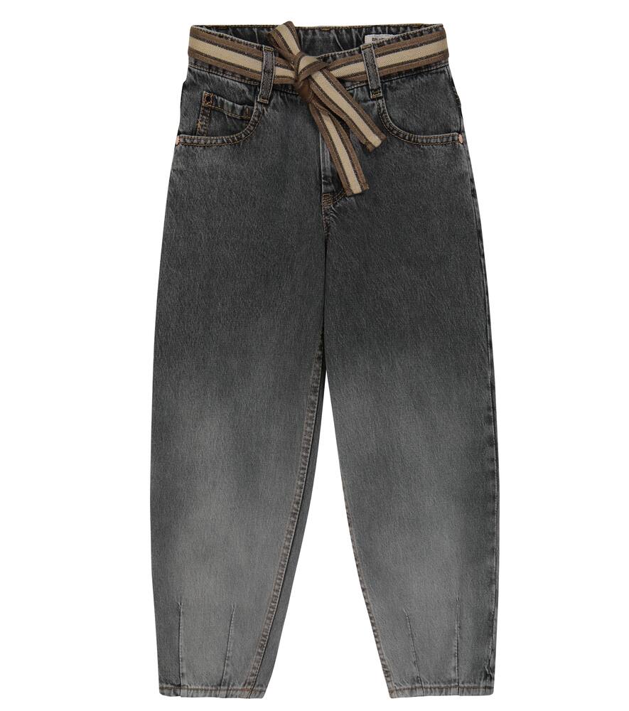 Brunello Cucinelli Kids Tapered jeans with belt