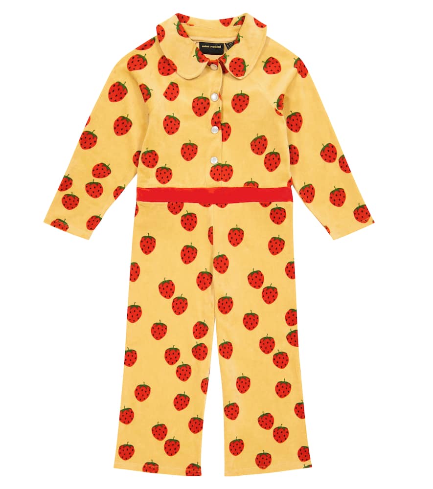 Mini Rodini Printed velour jumpsuit