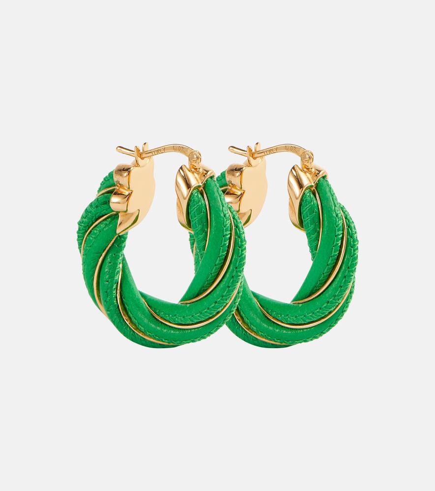 Bottega Veneta Women's Twist Triangle Hoop Earrings In Green