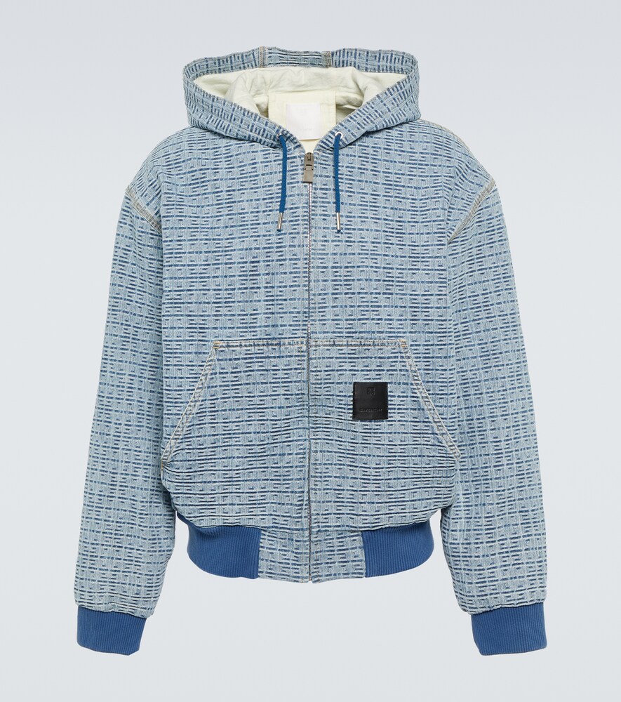 Givenchy Men's 4G Jacquard Denim Hoodie Blue Large