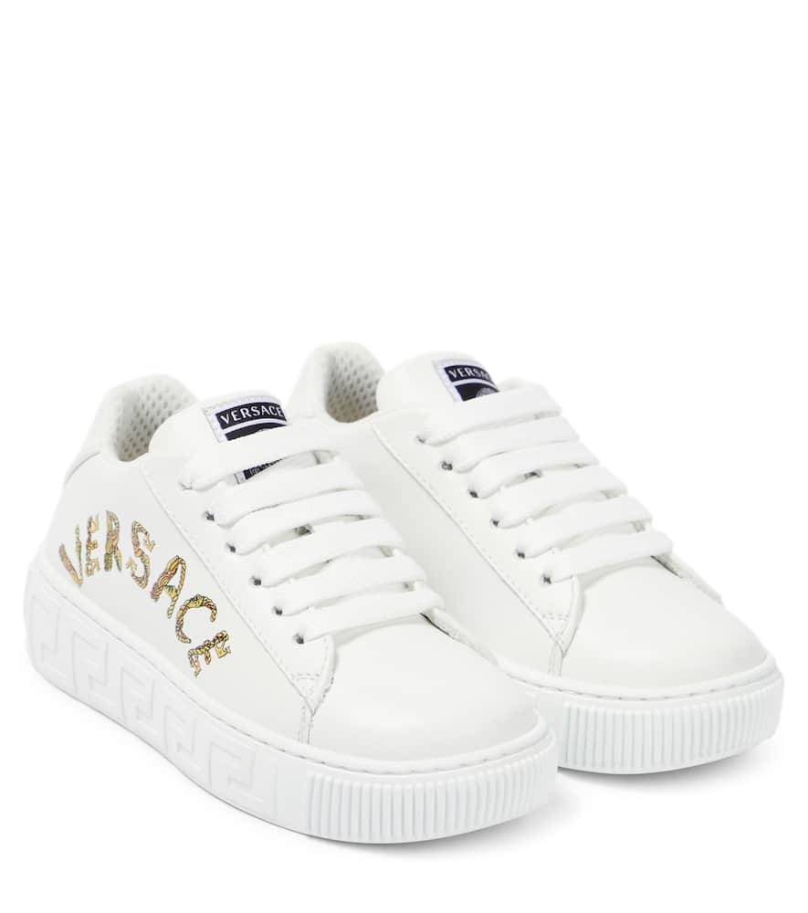 Versace Kids Seashell Baroque leather low-top sneakers