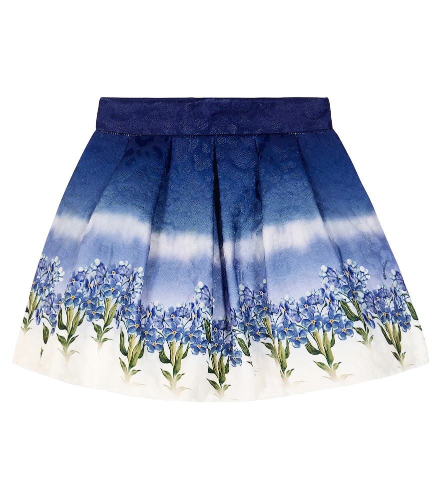 Monnalisa Floral matelassé skirt