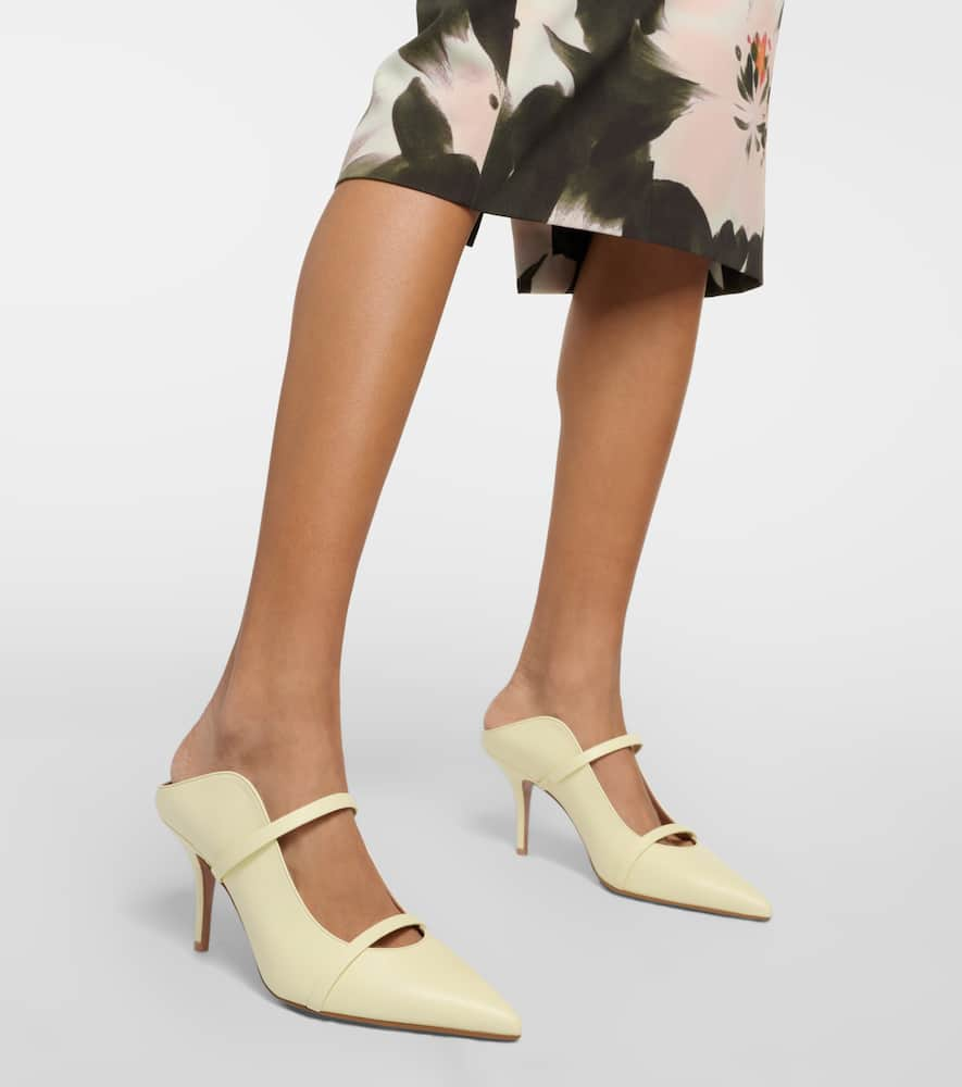 Shop Malone Souliers Maureen Leather Mules In Yellow