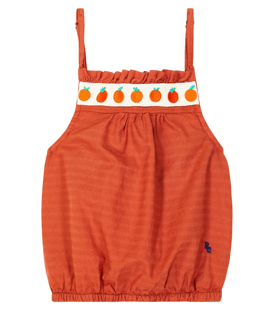 Bobo Choses Tomato gathered cotton crop top
