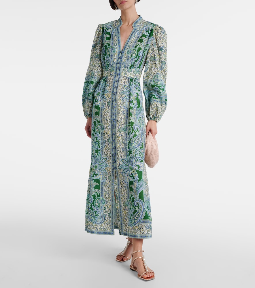  Zimmermann Zimmermann Maxikleid Ottie Plunge Aus Leinen 