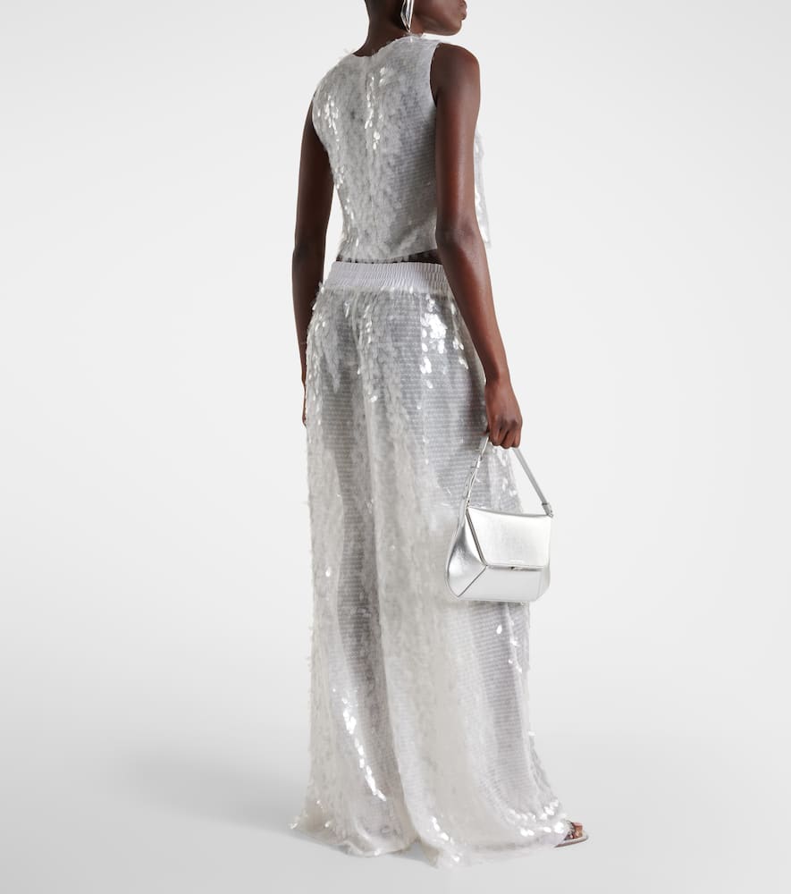 Norma Kamali Cropped-top Mit Pailletten In Weiss