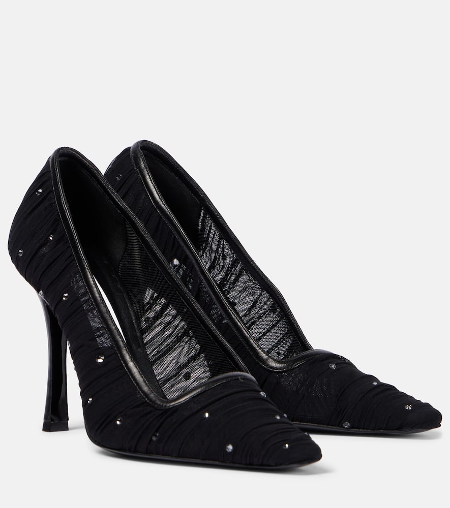 Jimmy Choo Lotta 100 embellished mesh pumps