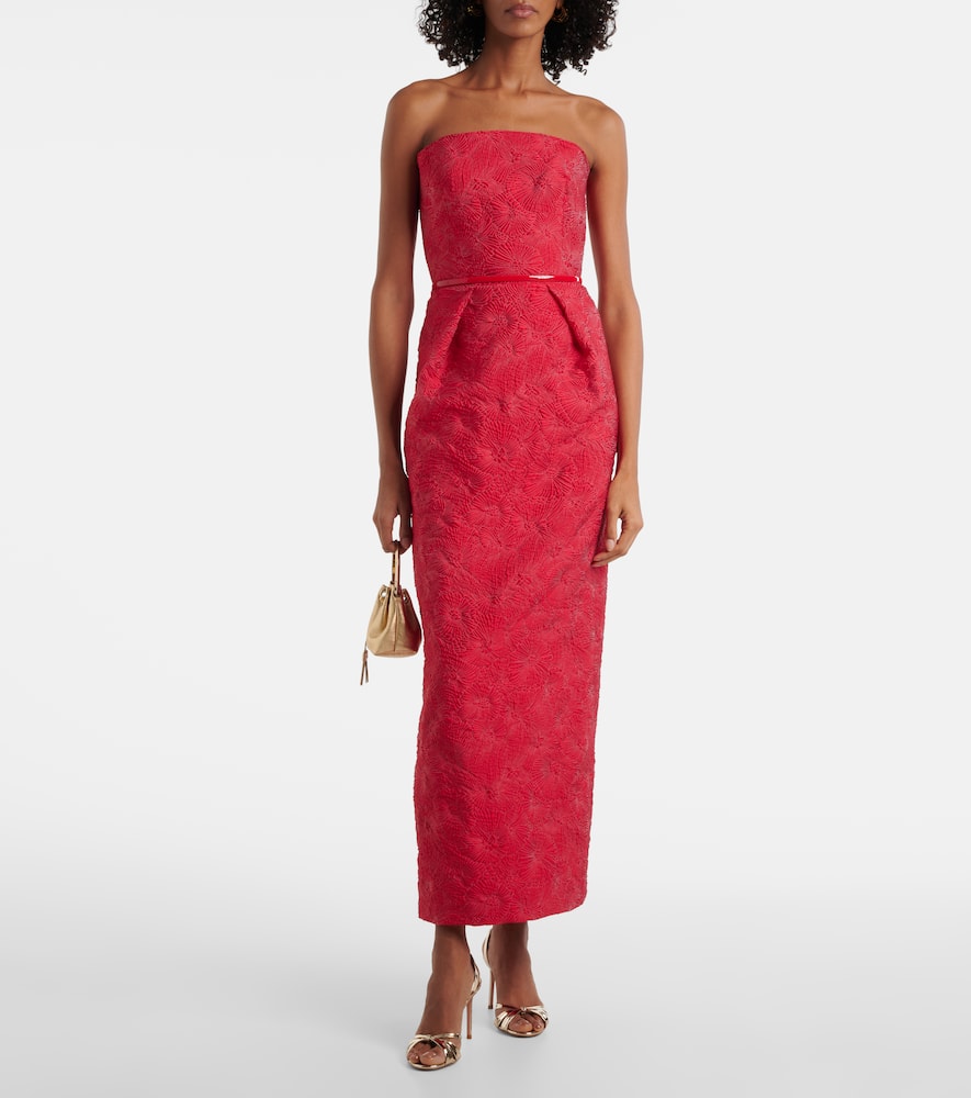 Max Mara Manto Off-shoulder Maxi Dress In Red
