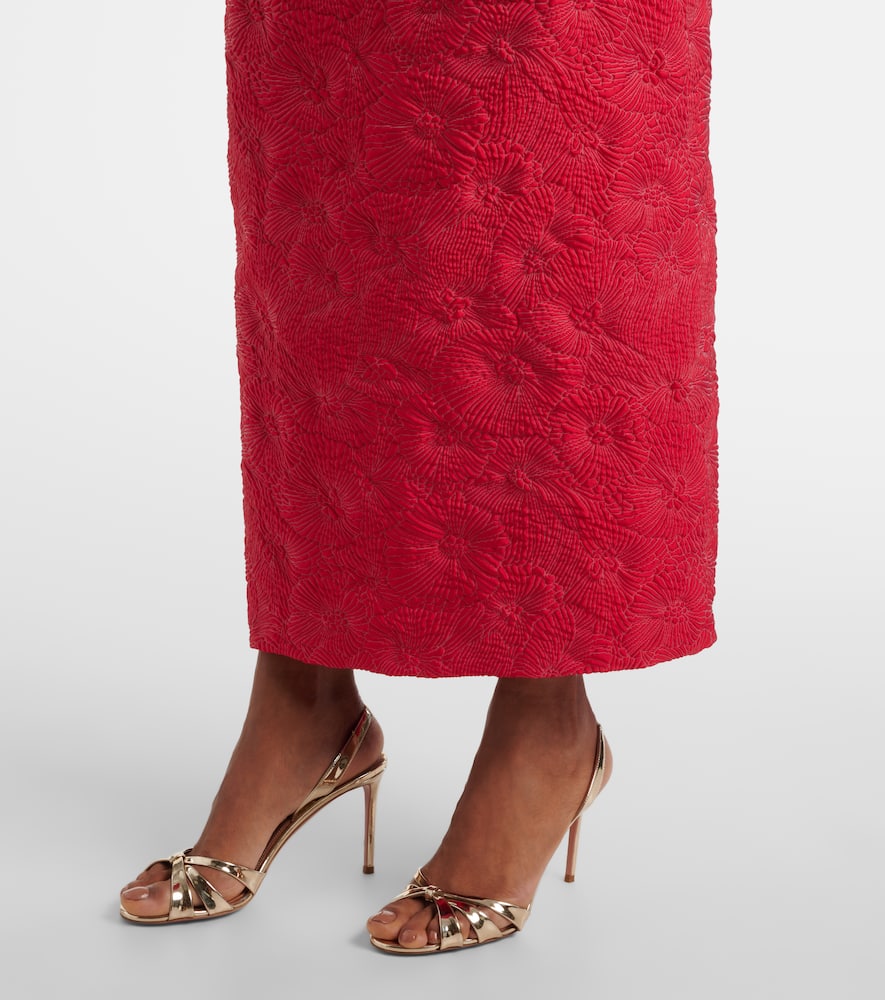 Max Mara Manto Off-shoulder Maxi Dress In Red