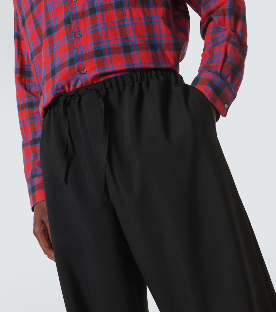 The Row Donatello Mid-rise Wool Wide-leg Pants In Black